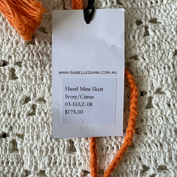 NEW!! $320 Isabelle Quinn - Ramona Crochet Set - Ivory/Citrus- HAND MADE - Picture 6 of 15